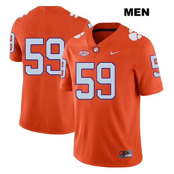 Men's Clemson Tigers #59 Gage Cervenka Stitched Orange Legend Authentic Nike No Name NCAA College Football Jersey SFP3846NF